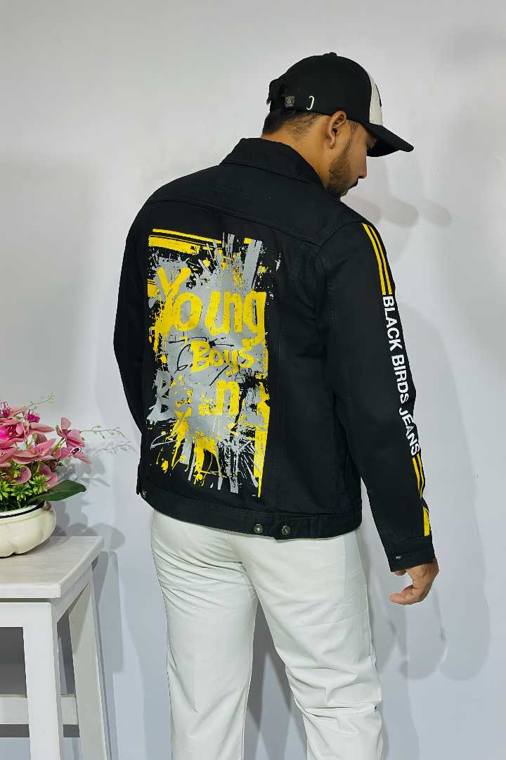 premium denim jacket, print denim jacket men, stylish denim jacket, men’s winter jacket, trendy denim jacket, printed jacket for men, rock land bd jacket, fashion denim jacket, casual denim jacket