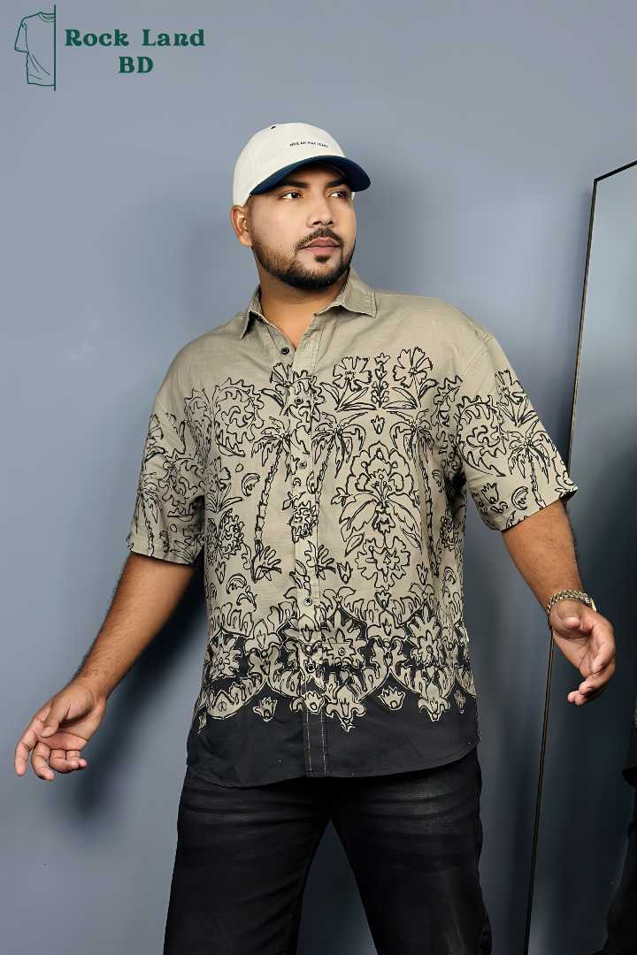 men drop shoulder shirt, half sleeve shirt bd, printed casual shirt men, stylish men shirt Bangladesh, premium men shirt BD, summer shirt for men, trendy half shirt, men fashion Bangladesh, casual we