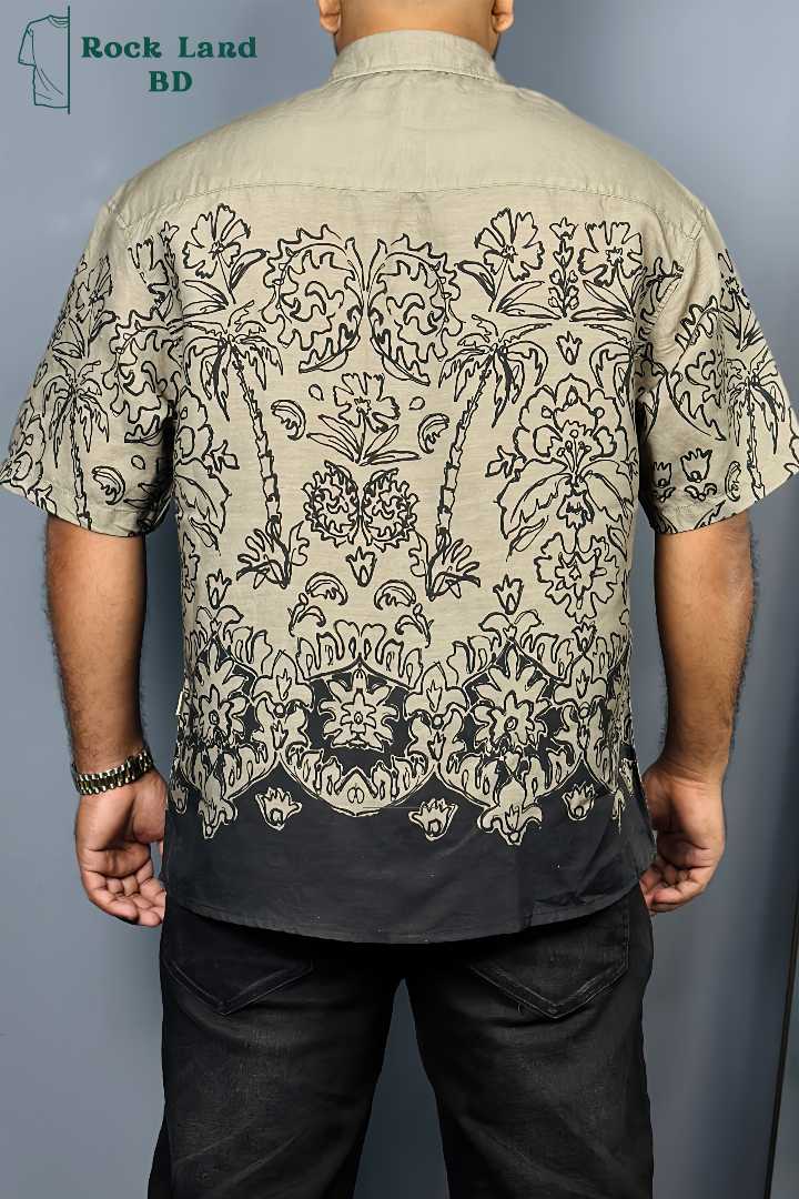 men drop shoulder shirt, half sleeve shirt bd, printed casual shirt men, stylish men shirt Bangladesh, premium men shirt BD, summer shirt for men, trendy half shirt, men fashion Bangladesh, casual we