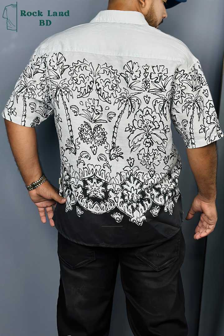 men drop shoulder shirt, half sleeve shirt bd, printed casual shirt men, stylish men shirt Bangladesh, premium men shirt BD, summer shirt for men, trendy half shirt, men fashion Bangladesh, casual we