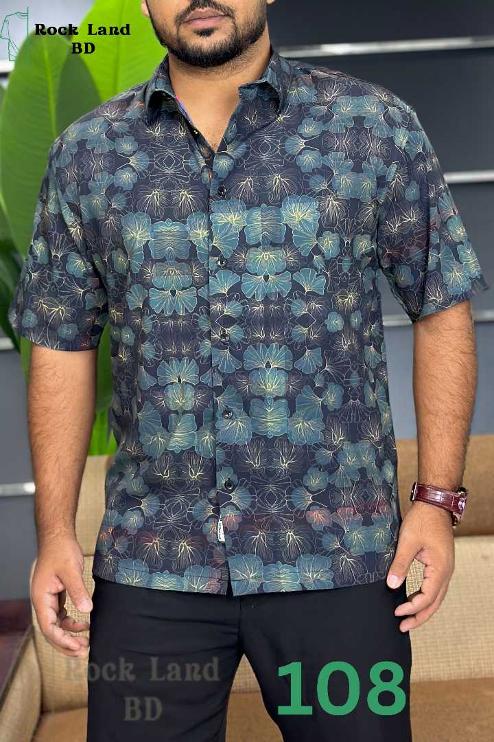 Luxury,Drop,Shoulder,Half,Sleeve,Shirt-HSDS-108